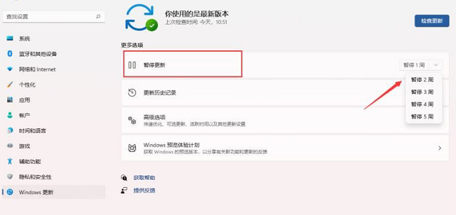 Win11怎么设置暂停系统更新时间 Win11怎么设置暂停系统更新时间