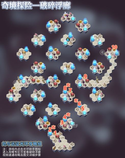 剑与远征新奇境破碎浮廊最佳路线图一览 破碎浮廊通关路线攻略图片2